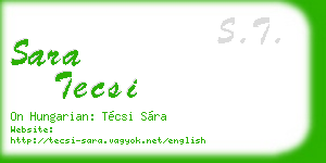 sara tecsi business card